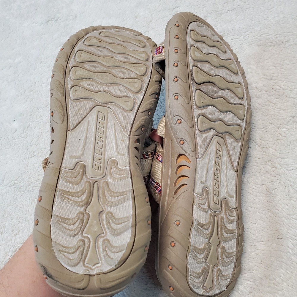 Skechers Tan Plaid Summer Simple Everyday Casual Open Toe Strappy Sandal Women 9 - Picture 9 of 9